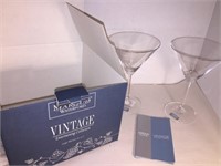 2 MARQUIS WATERFORD CRYSTAL LARGE MARTINI GLASSES