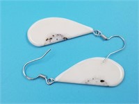 Ivory earrings on sterling hooks       (N 63)