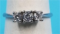 Sterling silver ring with cz, size 6