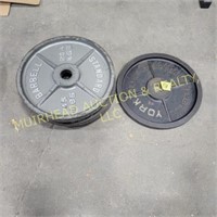 (6) 45LBS WEIGHT LIFTING PLATES STANDARD  BARBELL