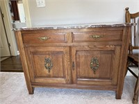 Antique Nice!  Oak Marble Top Dresser/Storage