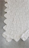 100x76" Crocheted Creme Winter Afghan