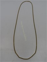 14K Gold Rope Chain, 32" Long, 22 grams