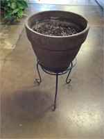 Garden Pot W/Stand, 22in Tall On Stand