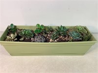 Planter W/Artificial Succulent Plants