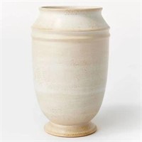 New Heavy Stoneware Cream Vase - Threshold