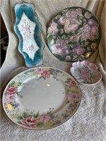 Vintage Floral Design Ceramic Plates