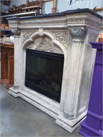 Electric Marble top fireplace 56X53"