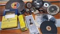 Sanding brushes, disc, grinder blades, saw blades