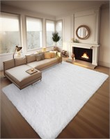 Ophanie 8x10 White Area Rugs for Living Room, Crea