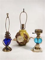 (3) GLASS & CERAMIC TABLE LAMPS
