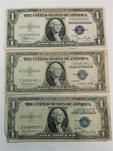 OF) (3) 1935 $1 silver certificates