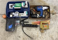 GM impact wrench, B&D 1/2” drill, jig saw,