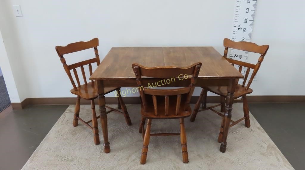Wooden Dining Table & 3 Chairs