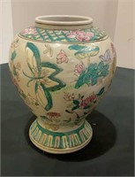 Oriental themed decorative vase with butterflies