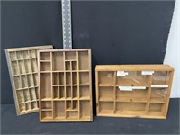 Group of Wooden Display Shelves