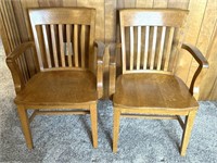 Pair of Vintage Wood Chairs