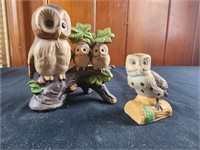 Ardco Owl Mom and Babies Porcelain Figurine Birds