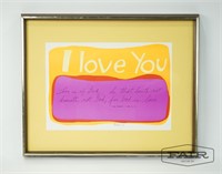 Signed “I Love You" Serigraph