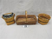 (3) LONGABERGER BASKETS: