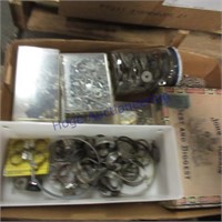Asst hardware--clamps, screws, washers, etc