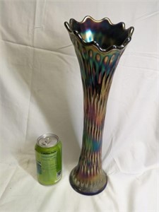 Fenton Swung Glass Carnival Vase 15 1/4" tall