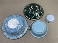 Miniature Agateware and Enamelware Bowls