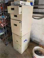2 Metal File Cabinets and File Caddy
