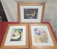 (3) 13×16 Wood Framed Disney Pics, Bottom Left is