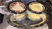 Silverplate open casserole with glass liner and