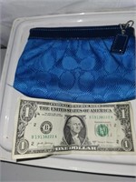 Coach blue signatures coin purse