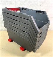 6pcs- NEW Husky stack bins 8"x12"x6"