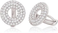 14k Gold-pl. .60ct White Sapphire Halo Earrings