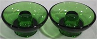 2 Cambridge Emerald Green 3.5" Ashtrays