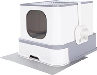 Large Top Entry Anti-Splashing Litter Box with Lid