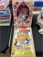 Muffy anniversary bear, Mickey Mouse playhouse.