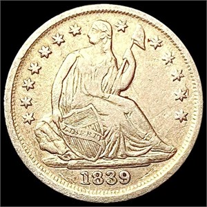 1839 Seated Liberty Half Dime CLOSELY