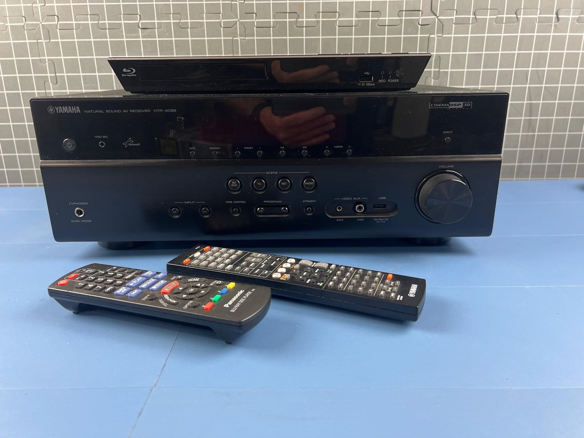 YAMAHA HDMI STEREO RECEIVER & BLU-RAY W/ REMOTES