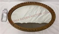 Vintage Gold Tone Oval Framed Wall Mirror