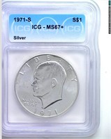 1971-S Silver Ike ICG MS67+ LISTS $3150