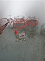Vtg. Pyrex Pink Gooseberry Juice Glasses