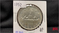 1952 Canadian silver dollar