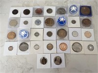 Vintage tokens and medals.