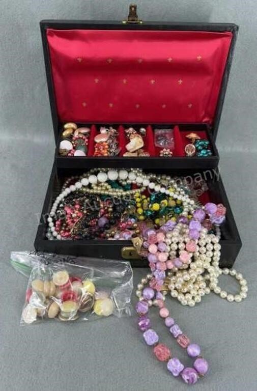 Costume Jewelry in Case, See Photos