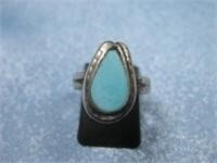 Vtg Sterling Silver Turquoise SW Ring - Tested