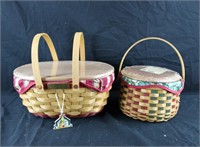 2 Longaberger Baskets w/ Lids Still in Plastic