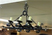 Gothic Revival Iron Chandelier.