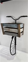 Metal/Wood Retro Cycle with Basket Wall Decor