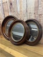 S/4 Wood Framed Oval Mirrors
