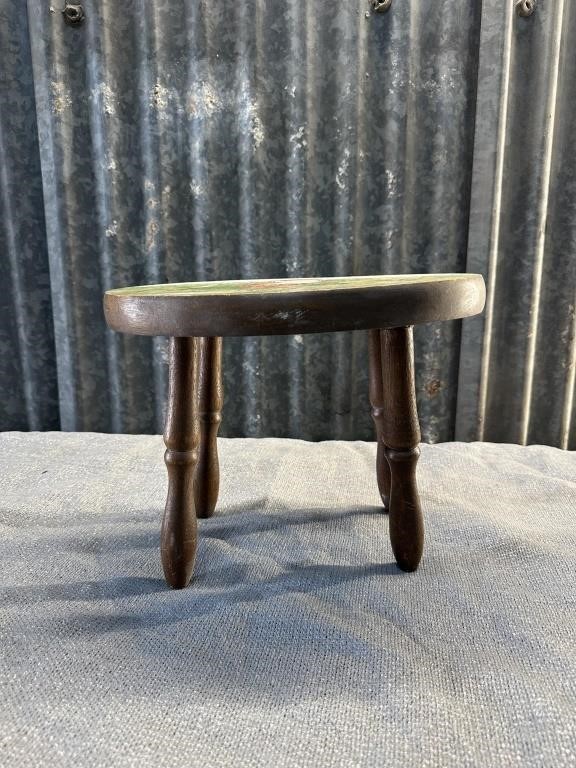 Painted milking stool